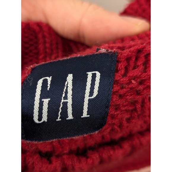 Vtg Gap 100% Cotton Nordic Fair Isle Chunky Knit Sweater L Apre Ski Cottagecore - Picture 9 of 10
